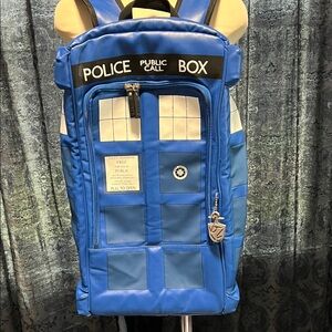 Hot Topic Blue Tardis Police Box Backpack Dr Who